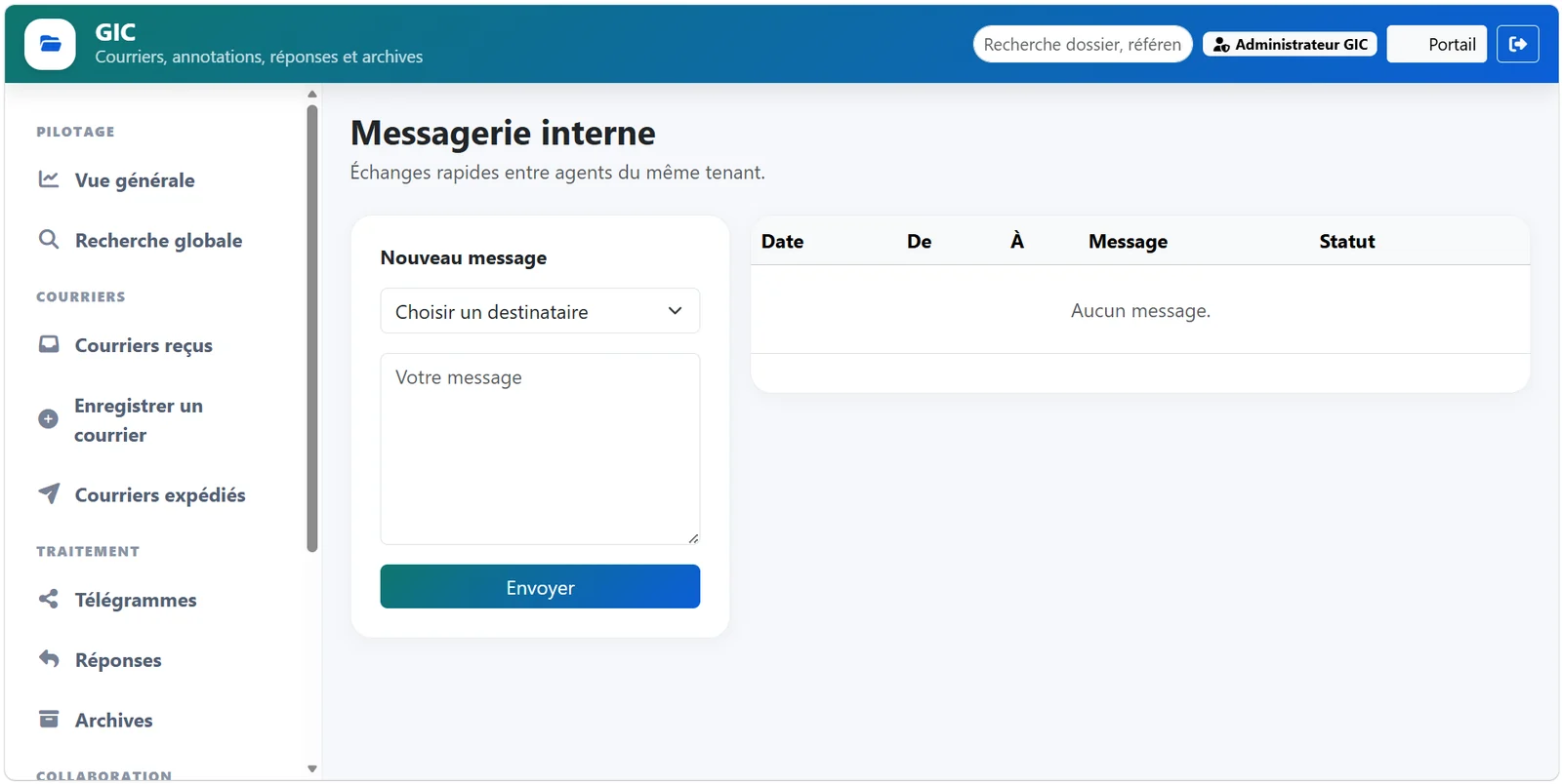 Messagerie interne GIC