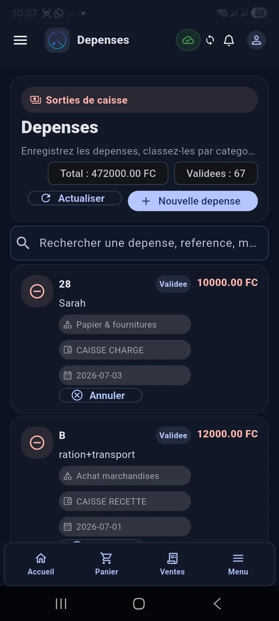 Création de caisse