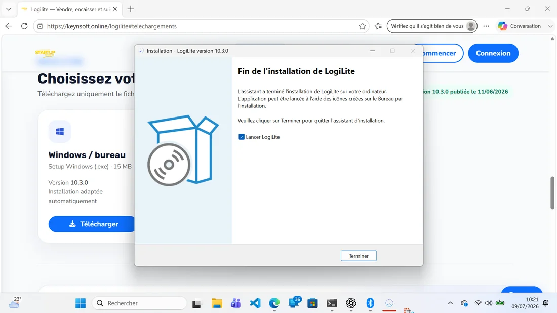 Fin de l’installation Windows