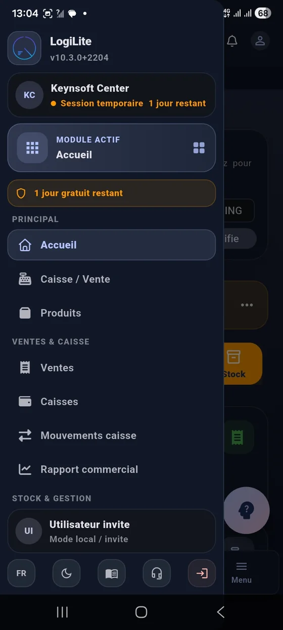 Menu principal